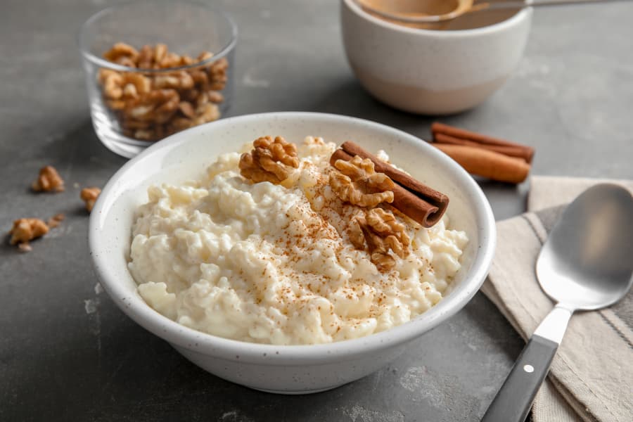 Arroz con leche, con arroz Carnaroli